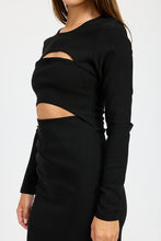 Load image into Gallery viewer, LONG SLEEVE CUTOUT MIDI DRESS
