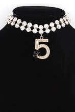 Load image into Gallery viewer, Crystal 5 Pendant Rhinestone Choker Necklace Set

