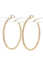 Load image into Gallery viewer, 70MM Textured Shiny Hoop Earrings
