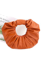 Cargar imagen en el visor de la galería, Pleated Circle Faux Leather Circle Clutch
