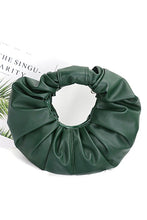 Cargar imagen en el visor de la galería, Pleated Circle Faux Leather Circle Clutch
