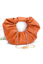 Cargar imagen en el visor de la galería, Pleated Circle Faux Leather Circle Clutch

