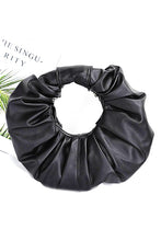 Cargar imagen en el visor de la galería, Pleated Circle Faux Leather Circle Clutch
