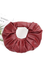 Cargar imagen en el visor de la galería, Pleated Circle Faux Leather Circle Clutch
