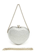Cargar imagen en el visor de la galería, Rhinestone Pave Heart Shape Party Box Clutch
