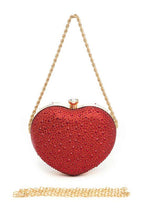 Cargar imagen en el visor de la galería, Rhinestone Pave Heart Shape Party Box Clutch
