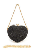 Cargar imagen en el visor de la galería, Rhinestone Pave Heart Shape Party Box Clutch
