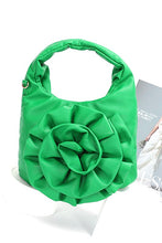 Cargar imagen en el visor de la galería, Pleated Flower Top Handle Clutch
