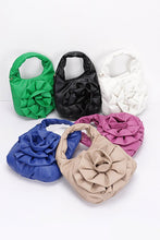 Cargar imagen en el visor de la galería, Pleated Flower Top Handle Clutch
