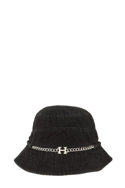 H Metal Accent Bucket Hat