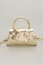 Cargar imagen en el visor de la galería, Metallic Bow Tie Mirror Top Handle Bag

