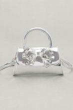 Cargar imagen en el visor de la galería, Metallic Bow Tie Mirror Top Handle Bag
