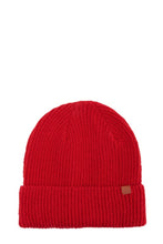 Cargar imagen en el visor de la galería, Solid Rib Beanie with Leather Tab
