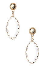 Load image into Gallery viewer, Faceted Cut Stone Almond Drop Earrings
