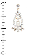 Load image into Gallery viewer, Crystal Pearl Accent Statement Earrings
