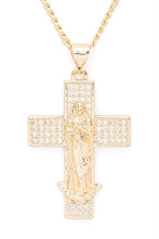 Load image into Gallery viewer, CZ St Mary Cross Pendant Necklace
