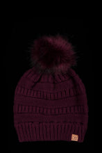 Load image into Gallery viewer, Halo Ripped Beanie with Super Faux Fur Pom
