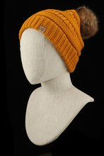 Load image into Gallery viewer, Halo Ripped Beanie with Super Faux Fur Pom
