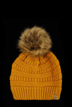 Load image into Gallery viewer, Halo Ripped Beanie with Super Faux Fur Pom
