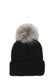 Basic Knit Cuffed Pom Beanie