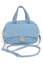 Cargar imagen en el visor de la galería, Quilted Denim Weekender Gym Bag
