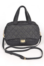 Cargar imagen en el visor de la galería, Quilted Denim Weekender Gym Bag
