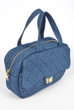 Cargar imagen en el visor de la galería, Quilted Denim Weekender Gym Bag
