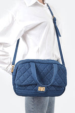Cargar imagen en el visor de la galería, Quilted Denim Weekender Gym Bag
