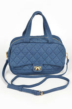 Cargar imagen en el visor de la galería, Quilted Denim Weekender Gym Bag
