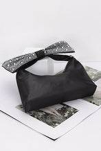 Cargar imagen en el visor de la galería, Rhinestone Bow Tie Satin Top Handle Clutch
