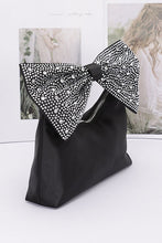 Cargar imagen en el visor de la galería, Rhinestone Bow Tie Satin Top Handle Clutch
