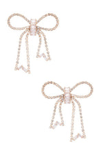 Load image into Gallery viewer, Rhinestone Bow Tie Earrings
