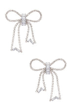 Load image into Gallery viewer, Rhinestone Bow Tie Earrings
