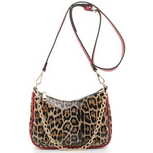 Cargar imagen en el visor de la galería, Glossy Leopard Chain Link Crossbody Satchel
