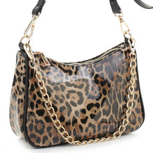 Cargar imagen en el visor de la galería, Glossy Leopard Chain Link Crossbody Satchel
