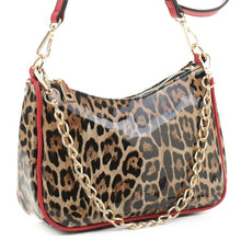 Cargar imagen en el visor de la galería, Glossy Leopard Chain Link Crossbody Satchel
