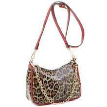 Cargar imagen en el visor de la galería, Glossy Leopard Chain Link Crossbody Satchel
