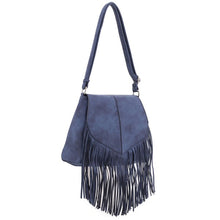 Cargar imagen en el visor de la galería, Faux Suede Fringe Flap Crossbody Bag
