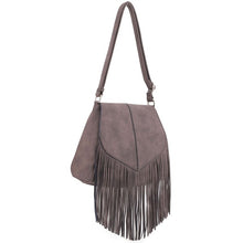 Cargar imagen en el visor de la galería, Faux Suede Fringe Flap Crossbody Bag

