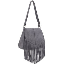 Cargar imagen en el visor de la galería, Faux Suede Fringe Flap Crossbody Bag
