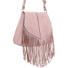 Cargar imagen en el visor de la galería, Faux Suede Fringe Flap Crossbody Bag
