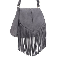 Cargar imagen en el visor de la galería, Faux Suede Fringe Flap Crossbody Bag
