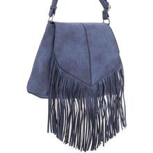 Cargar imagen en el visor de la galería, Faux Suede Fringe Flap Crossbody Bag
