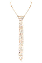 Load image into Gallery viewer, Rhinestone Neck Tie Necklace
