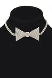 Rhinestone Bow Tie Iconic Choker Necklace