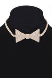 Rhinestone Bow Tie Iconic Choker Necklace