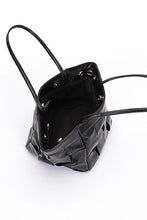Cargar imagen en el visor de la galería, Metallic Faux Leather Weaved Small Tote Bag
