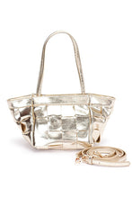 Cargar imagen en el visor de la galería, Metallic Faux Leather Weaved Small Tote Bag
