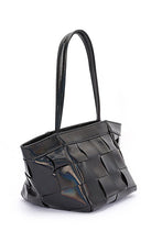 Cargar imagen en el visor de la galería, Metallic Faux Leather Weaved Small Tote Bag
