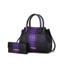 Load image into Gallery viewer, MKF Bently Croc-Embossed Tote &amp; Wallet Set
